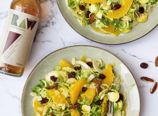 Raw Brussels Sprout, Fennel, Orange and Cranberry Salad image