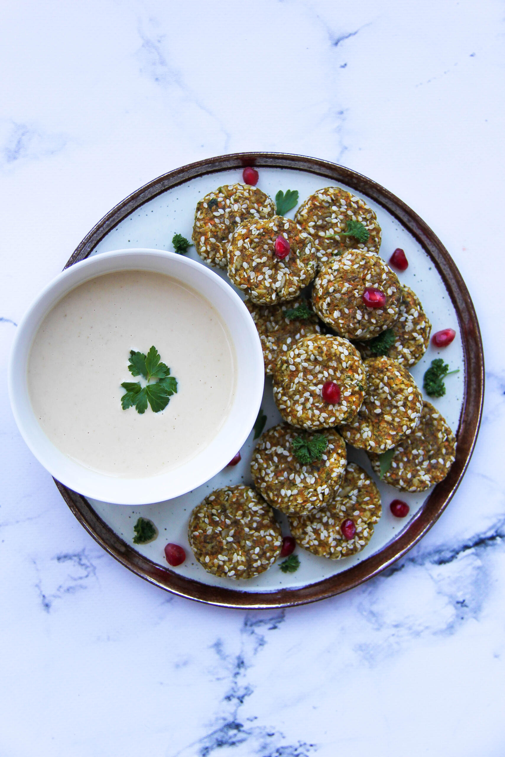 Raw falafel with tahini dipping sauce | Raw Vibrant Living