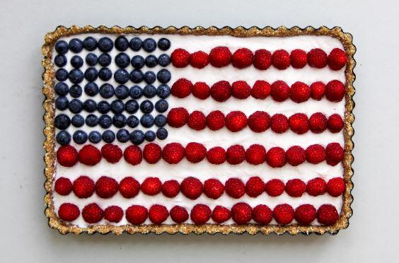 American Flag Raw Berry Tart image