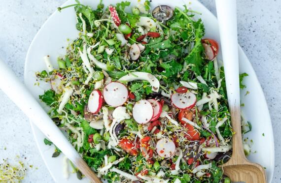 Superfood Garden Salad with Orange Dressing image