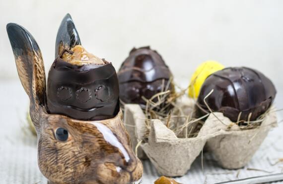 Chocolate Eggs Filled With Salted Caramel image