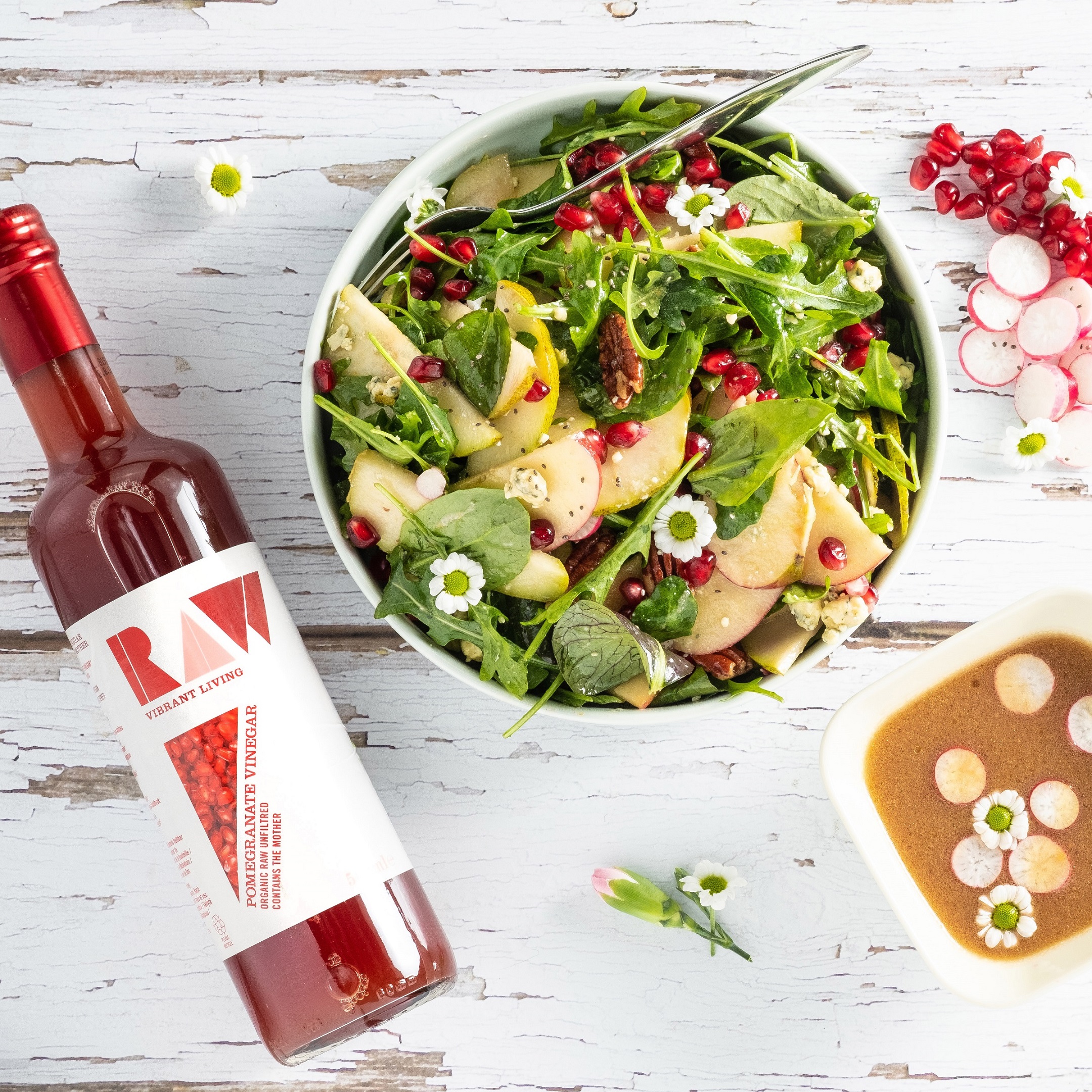 Apple and Pear Salad with Pomegranate Vinaigrette | Raw Vibrant Living