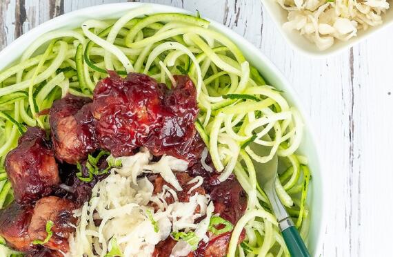 Cranberry Sauerkraut Meatballs & Courgetti image