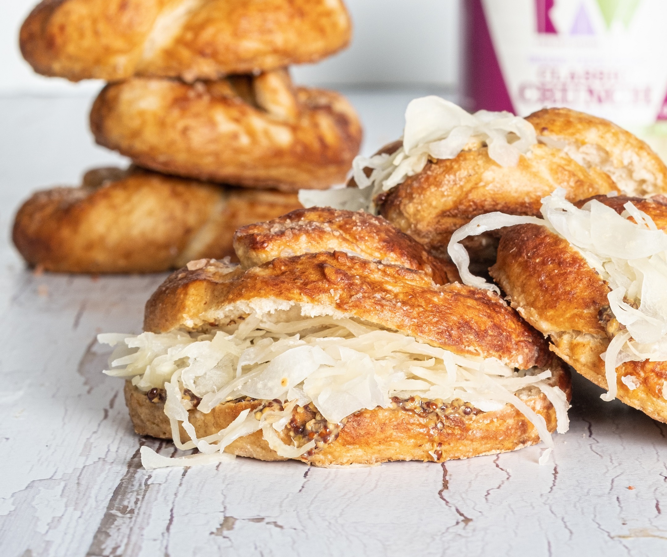Oktoberfest Soft Baked Pretzels with Sauerkraut | Raw Vibrant Living