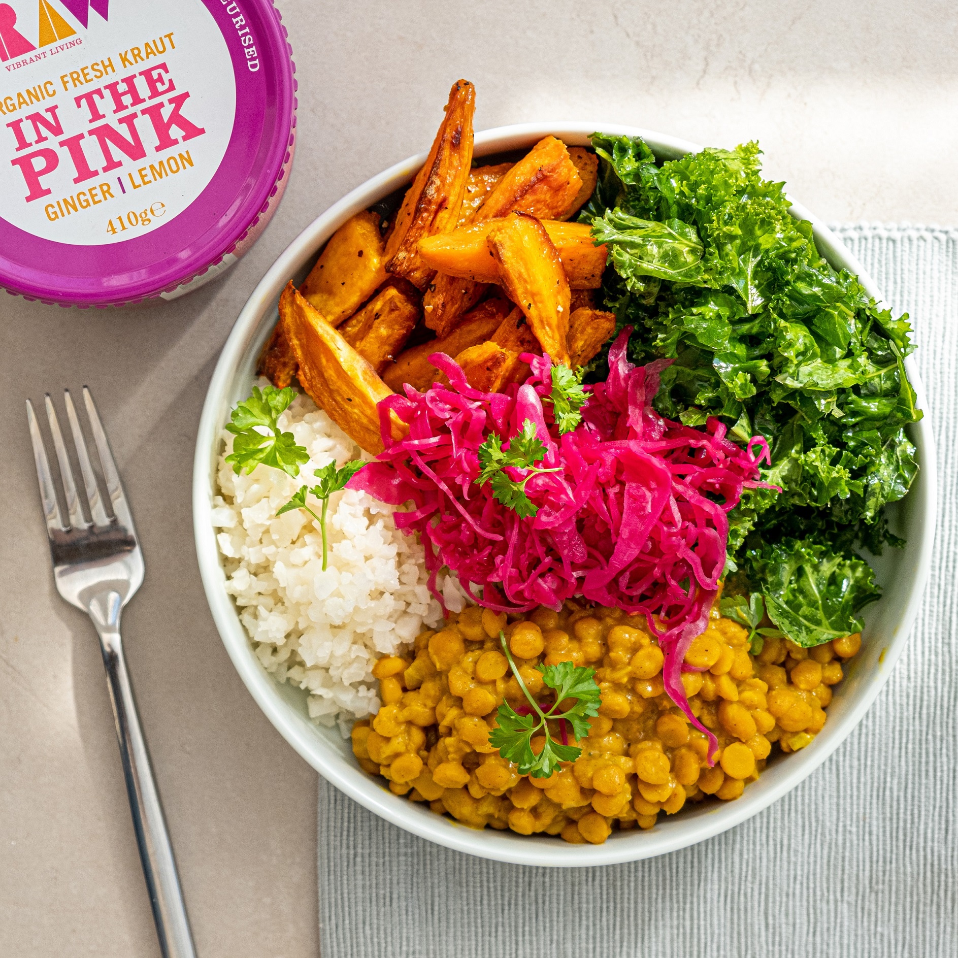 Curried Lentil & Sweet Potato Nourish Bowl | Raw Vibrant Living