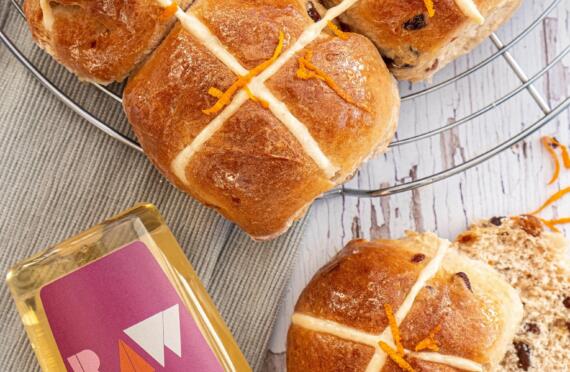 Honey Glazed Earl Grey Hot Cross Buns image
