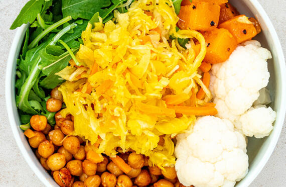 VEGAN CHICKPEA, CAULIFLOWER AND PUMPKIN BOWL image