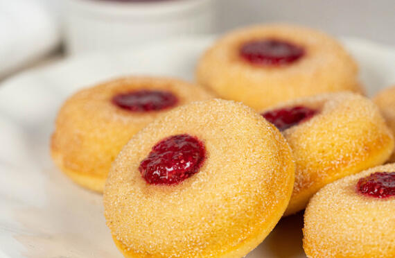 CHIA JAM FILLED DOUGHNUTS image