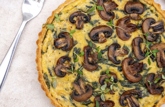 SPINACH AND WILD MUSHROOM QUICHE image