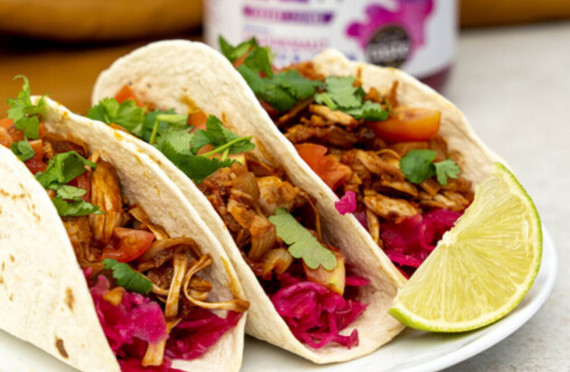 VEGAN JACKFRUIT TACOS WITH SAUERKRAUT image