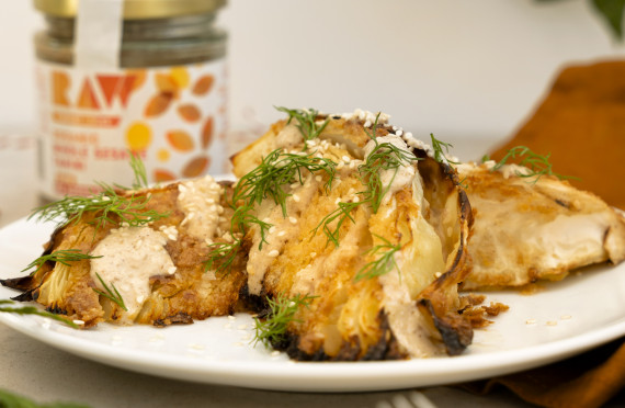 Roasted Cabbage with Tahini Lemon Sauce image