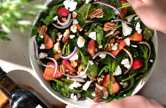 Gut-Loving Strawberry Spinach Salad image